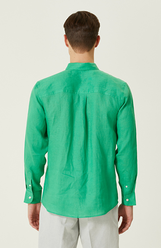 Yeşil Keten Gömlek