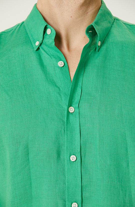 Yeşil Keten Gömlek