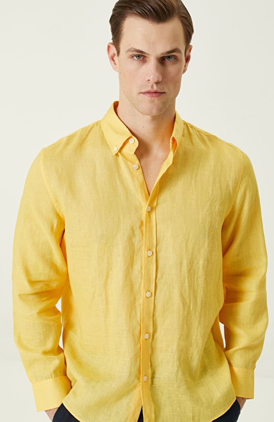 Sarı Keten Gömlek