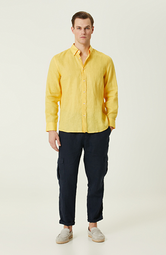 Sarı Keten Gömlek