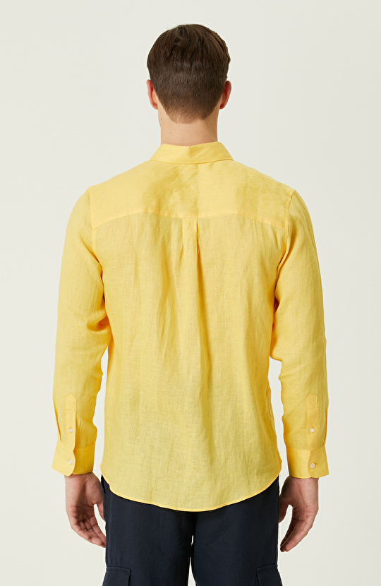 Sarı Keten Gömlek