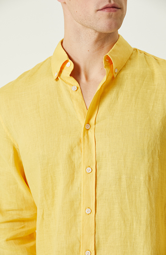 Sarı Keten Gömlek