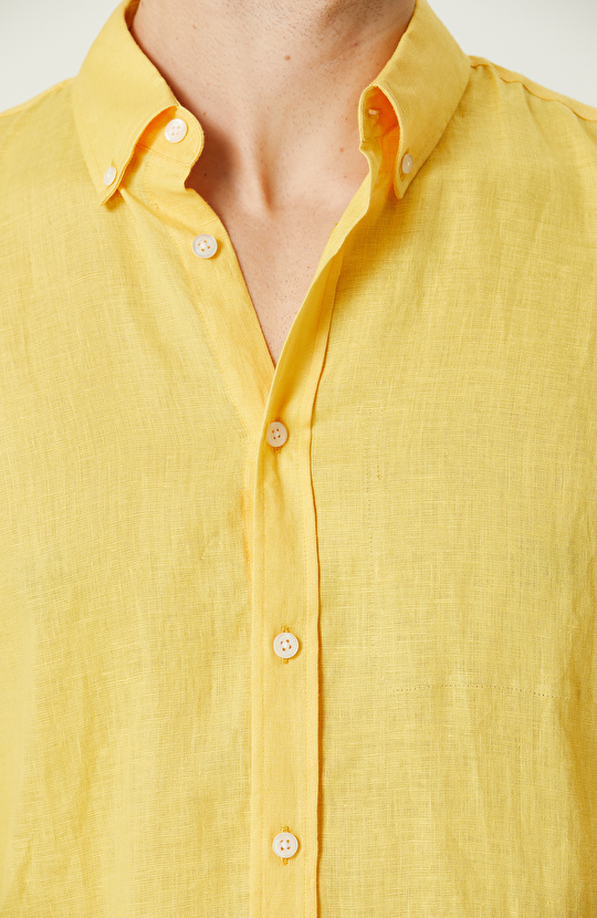 Sarı Keten Gömlek