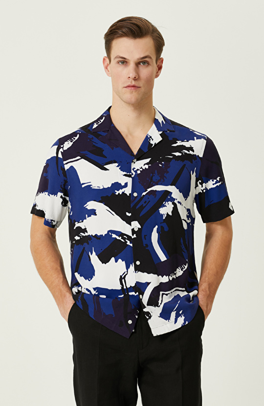 Saks Desenli Gömlek