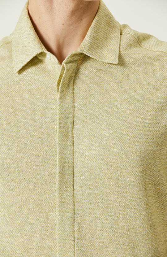 Fıstık Yeşili Armürlü Gömlek