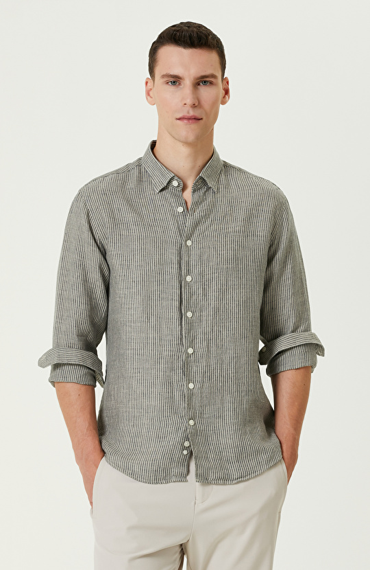 Indigo Keten Gömlek