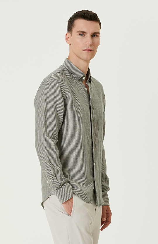 Indigo Keten Gömlek