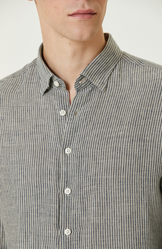 Indigo Keten Gömlek