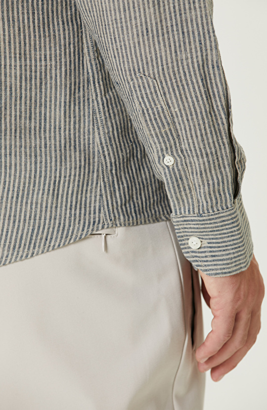 Indigo Keten Gömlek