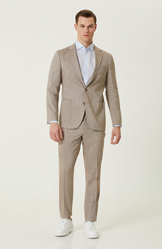 Açık Mavi Keten Gömlek