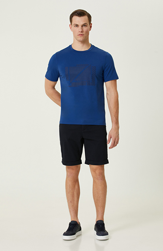 N-Tech Lacivert Baskılı T-Shirt