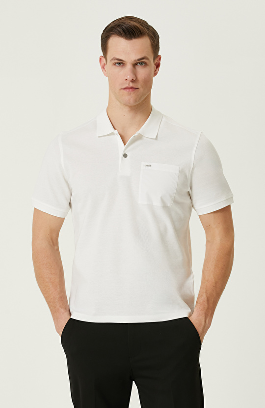Ekru Polo Yaka T-Shirt