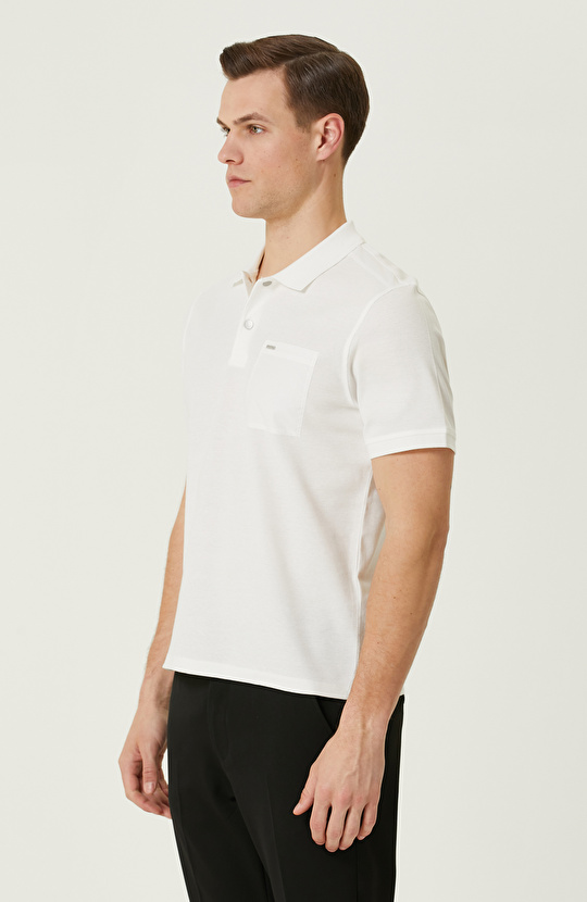 Ekru Polo Yaka T-Shirt