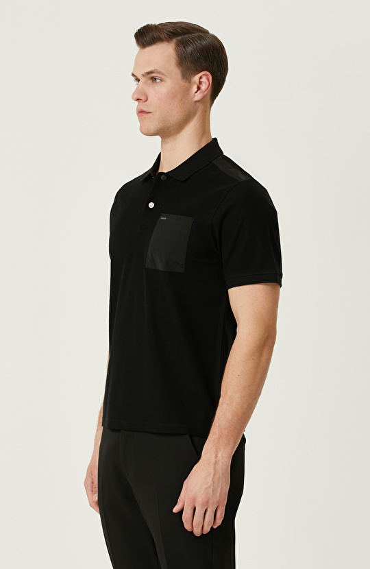 Siyah Polo Taka T-Shirt
