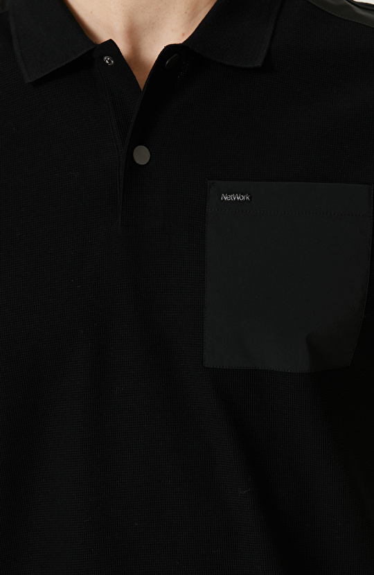 Siyah Polo Taka T-Shirt