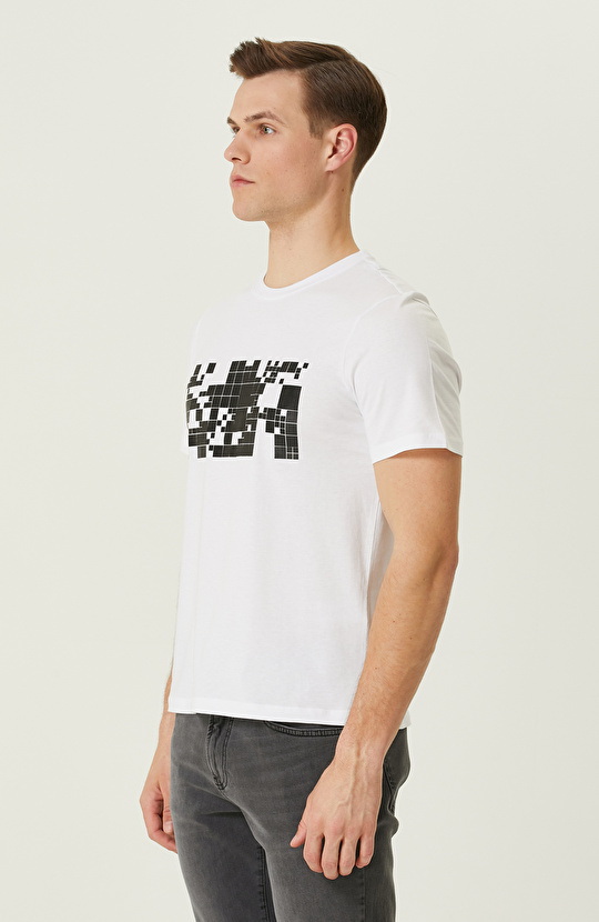 Beyaz Baskılı T-Shirt