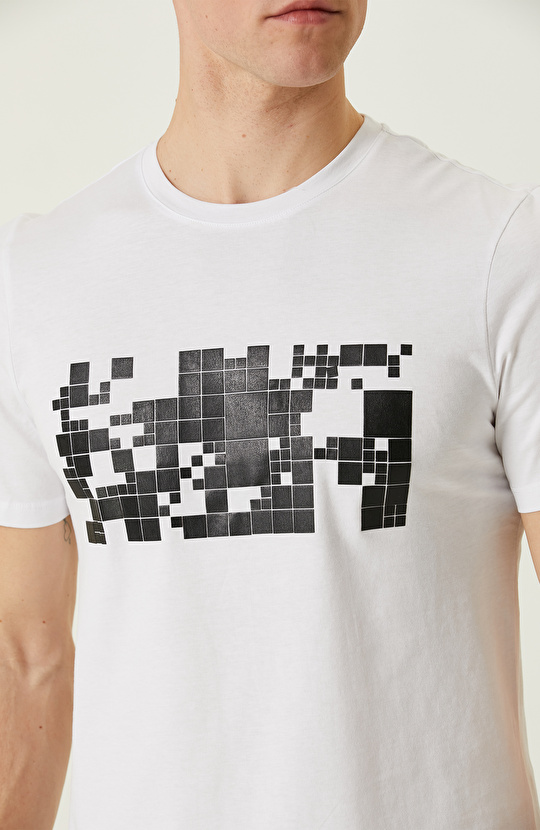 Beyaz Baskılı T-Shirt