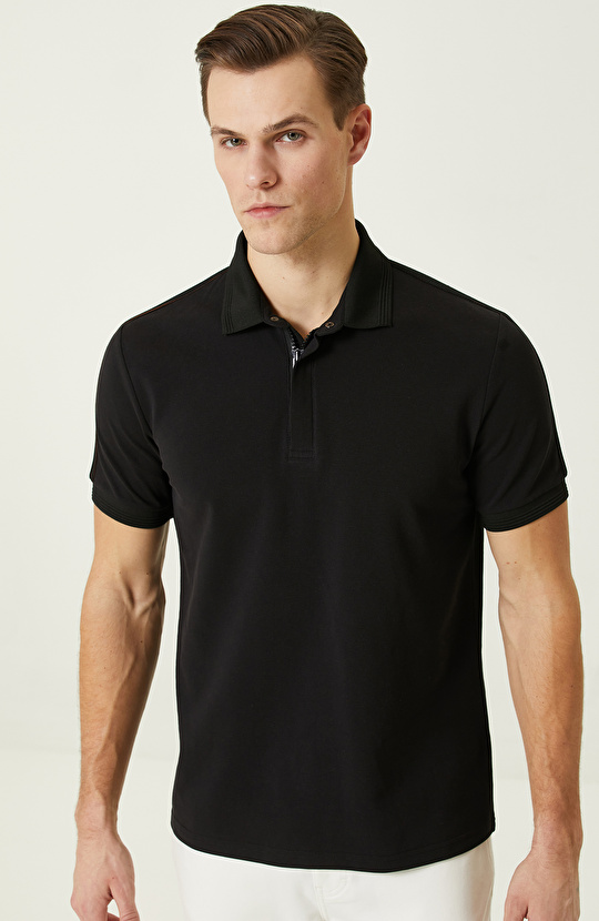 Siyah Polo Yaka T-Shirt
