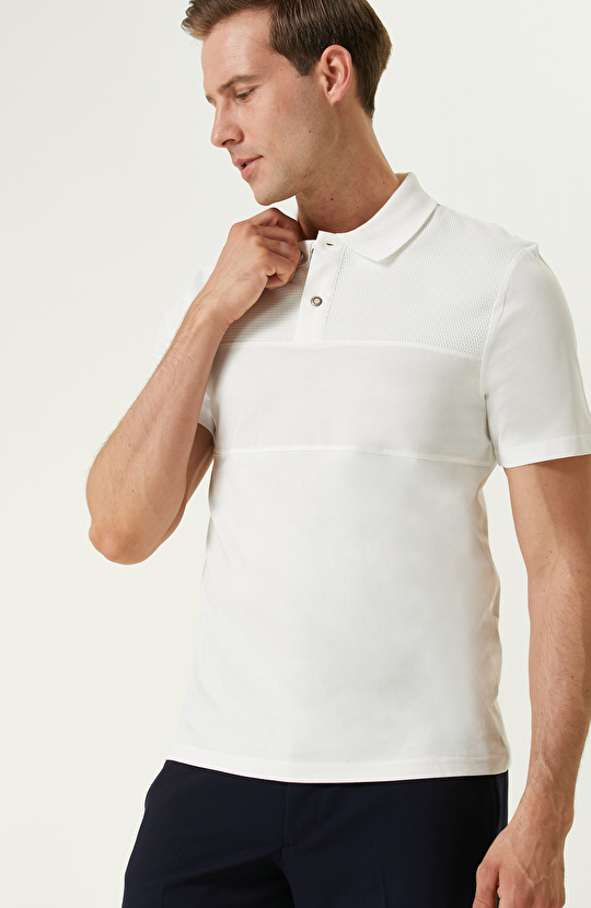 Ekru Polo Yaka T-shirt