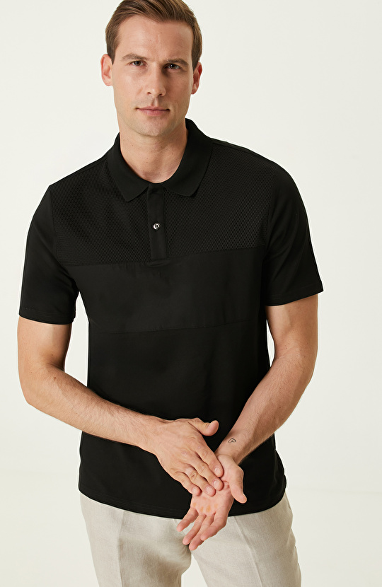 Siyah Polo Yaka T-shirt