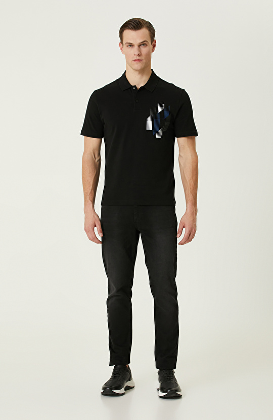 Siyah Polo Yaka T-shirt