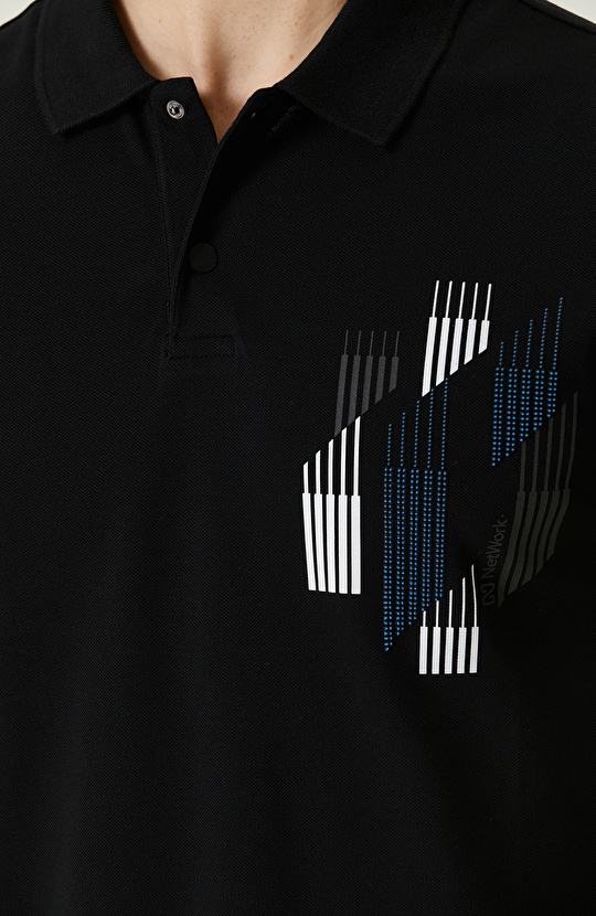 Siyah Polo Yaka T-shirt