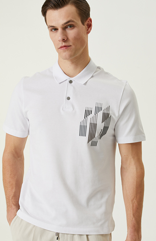 Beyaz Polo Yaka T-shirt