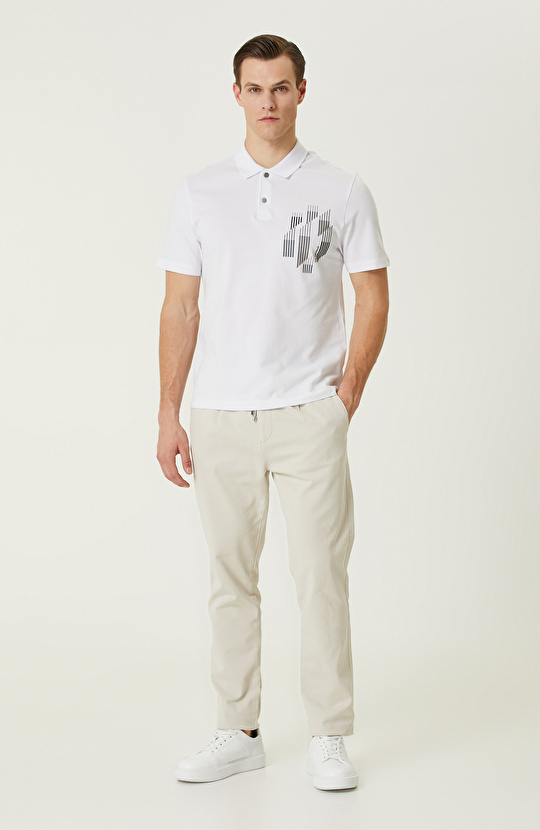 Beyaz Polo Yaka T-shirt