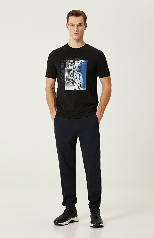 N-Tech Siyah Baskılı Penye T-Shirt