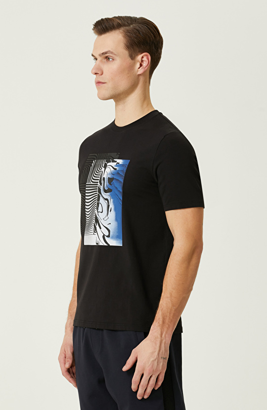 N-Tech Siyah Baskılı Penye T-Shirt