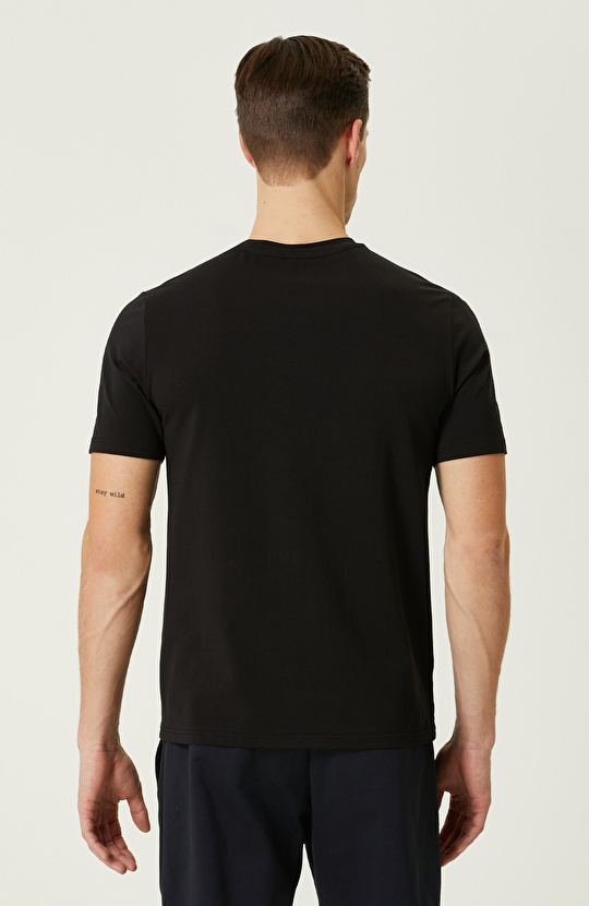 N-Tech Siyah Baskılı Penye T-Shirt