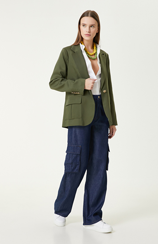  Haki Blazer Ceket