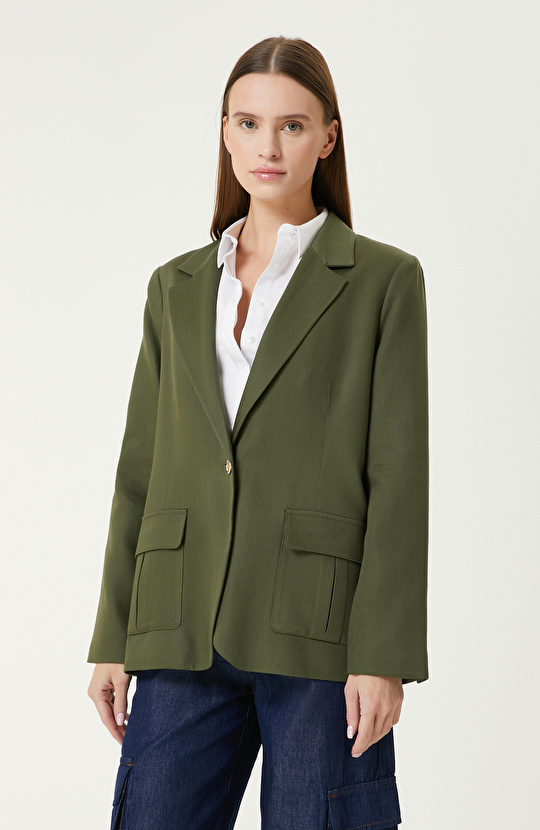  Haki Blazer Ceket