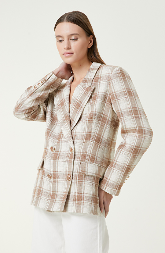 Limited Kahverengi Ekoseli Ceket