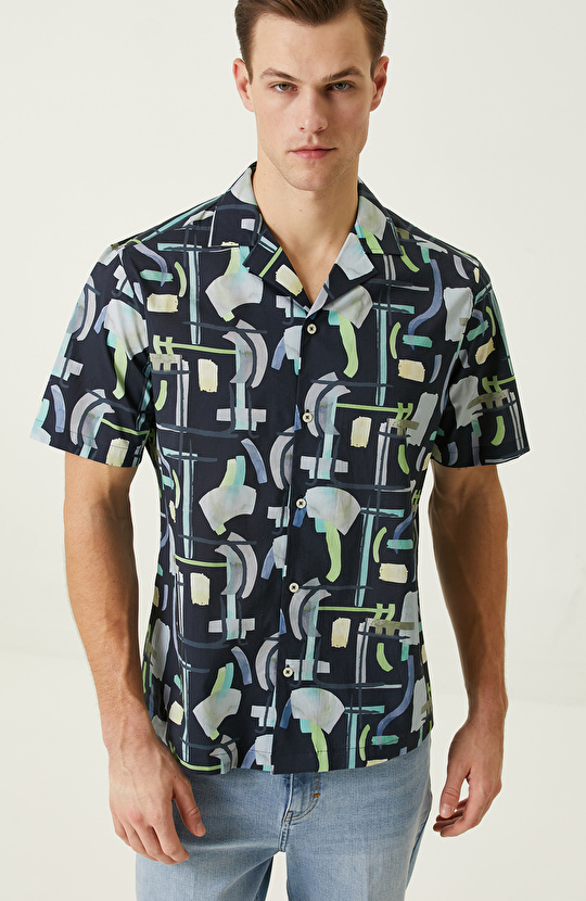 Lacivert Yeşil Gömlek