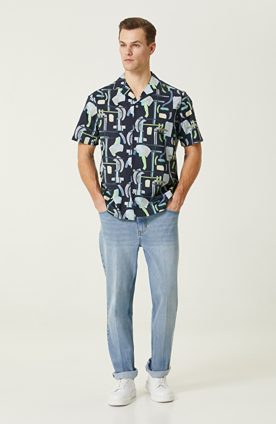 Lacivert Yeşil Gömlek