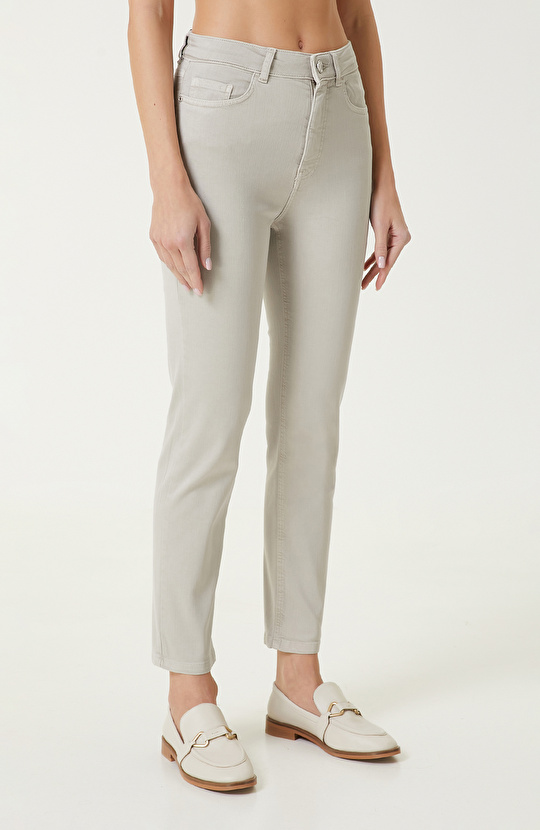 Açık Gri Denim Casual Pantolon