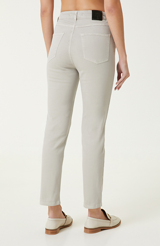 Açık Gri Denim Casual Pantolon