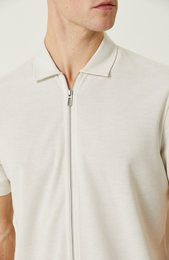 Ekru Polo Yaka T-Shirt