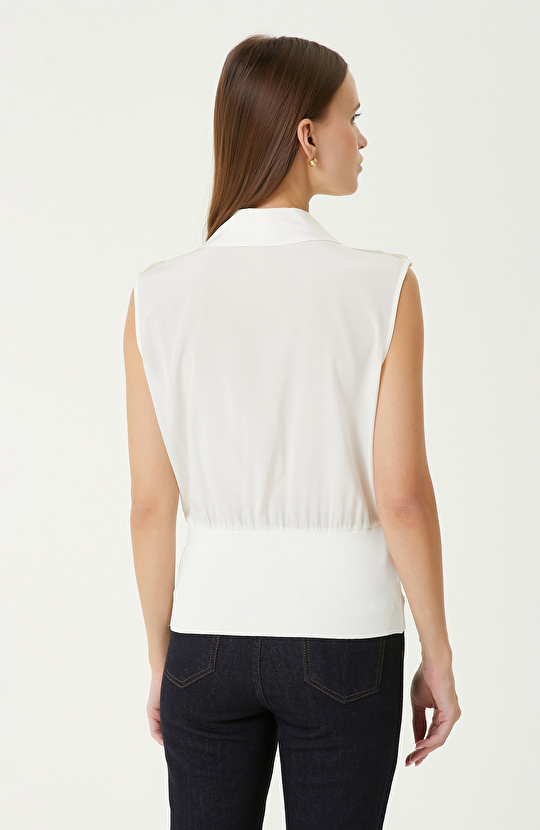 Limited Kırık Beyaz İpek Bluz