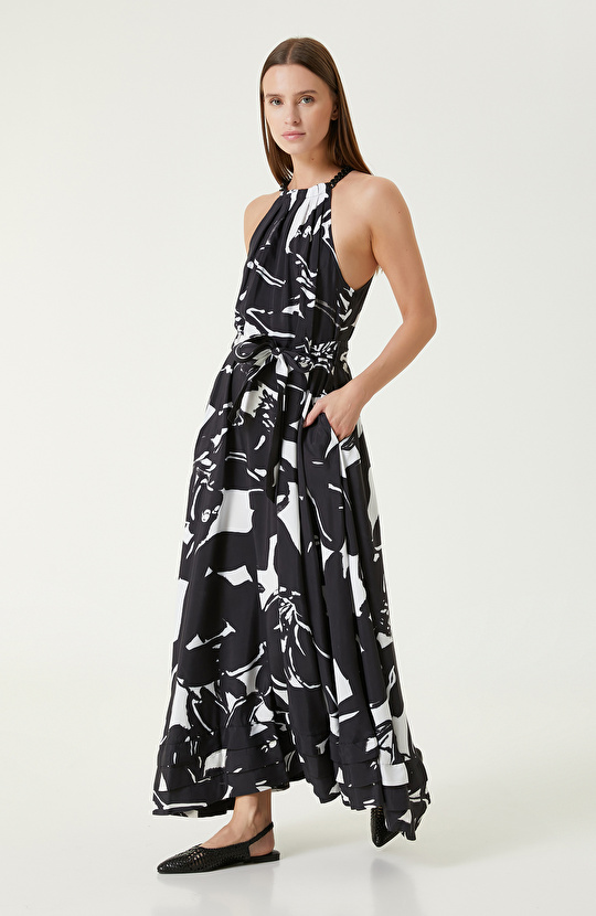 Siyah Desenli Elbise