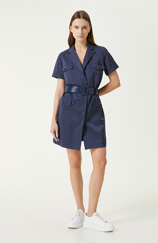 Lacivert Mini Elbise