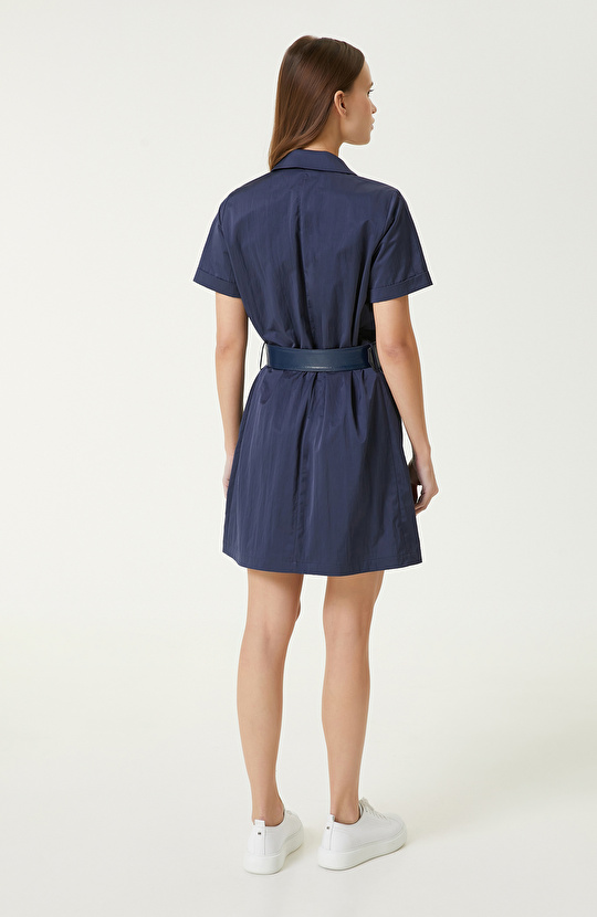 Lacivert Mini Elbise