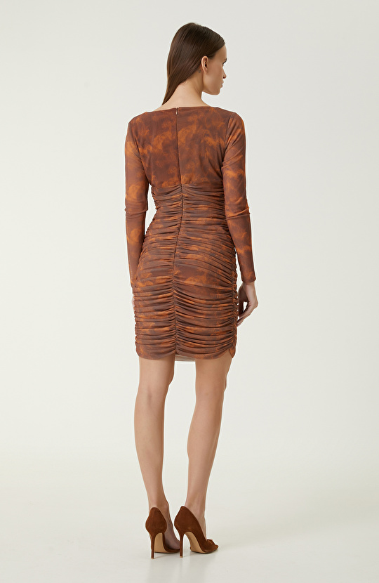 Kahverengi Mini Boy Elbise