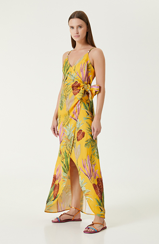 Turuncu Desenli Elbise