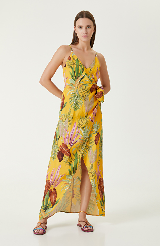 Turuncu Desenli Elbise