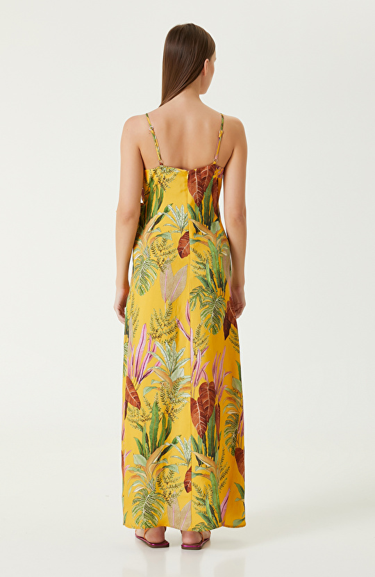 Turuncu Desenli Elbise