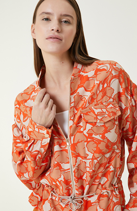 Nar Çiçeği Desenli Mont