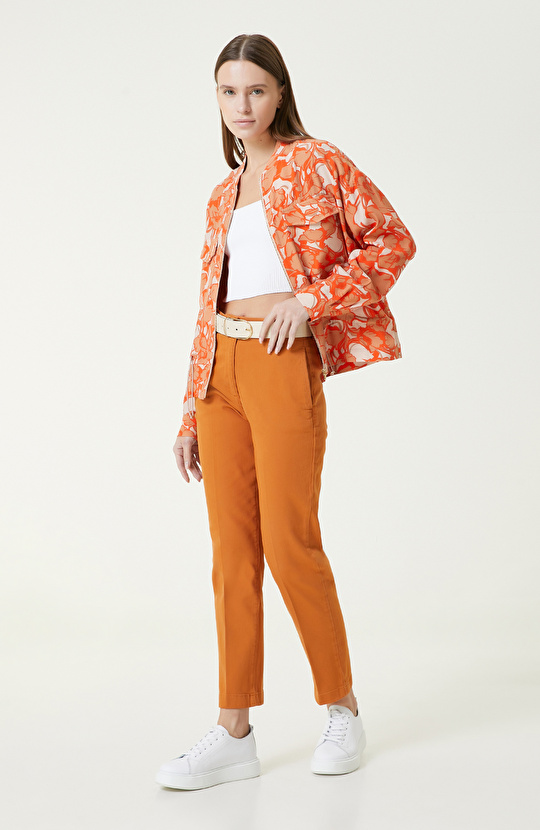 Nar Çiçeği Desenli Mont