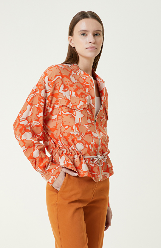 Nar Çiçeği Desenli Mont